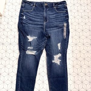 American Eagle Curvy Super Hi-Rise Jegging Ripped Distressed Size 22